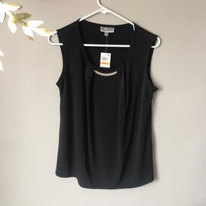 JM Collection Black Blouse Tank Top Size Small